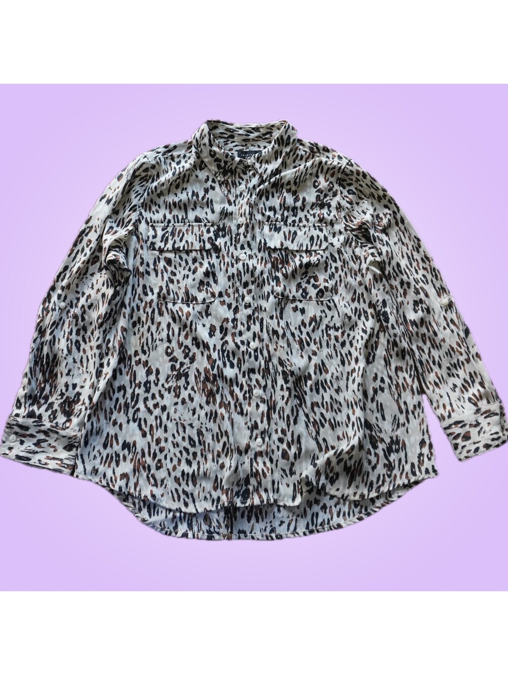 Investments Petites Leopard Print Button-Up Blouse | Petite Small